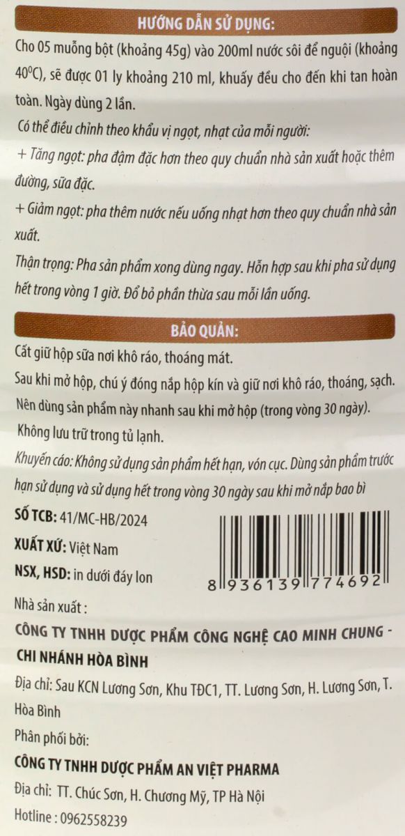 Hướng dẫn sử dụng sữa hạt an việt